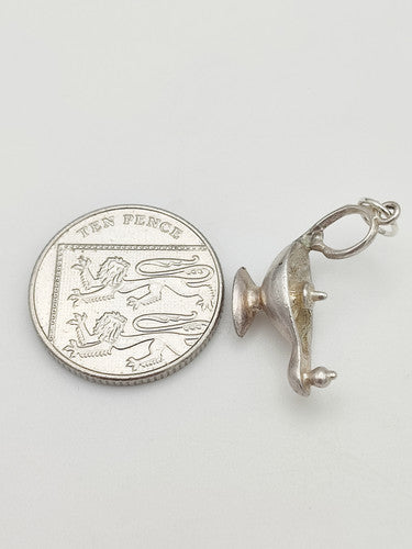Vintage 925 Sterling Silver Aladdin's Lamp Charm CA15-26