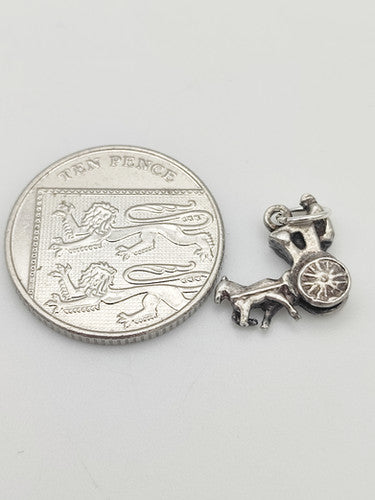 Vintage 925 Sterling Silver Carriage Charm CA18-67