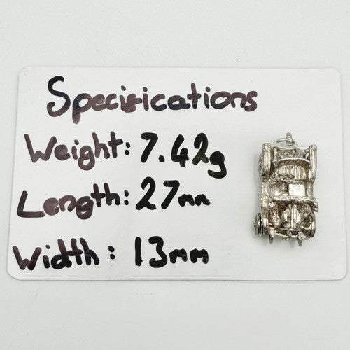 Vintage 925 Sterling Silver Large Car Charm CA23-32