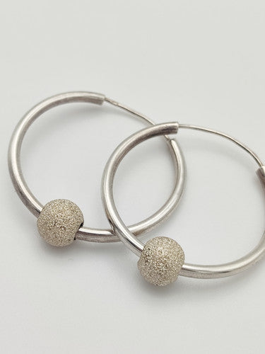 Vintage 925 Sterling Silver Hoop Earrings PAT27