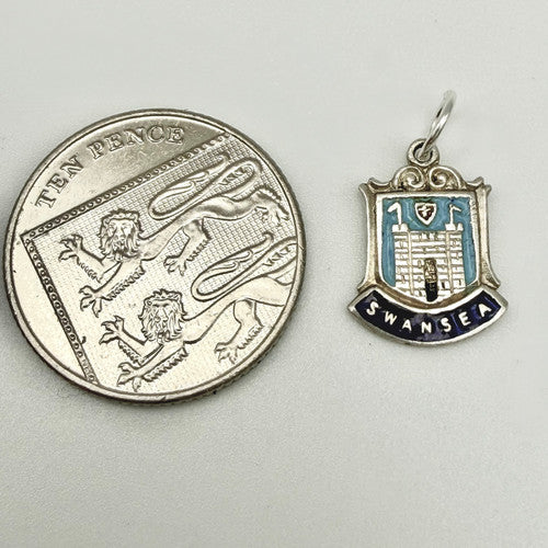 Vintage 925 Sterling Silver Swansea Travel Charm CA25-12