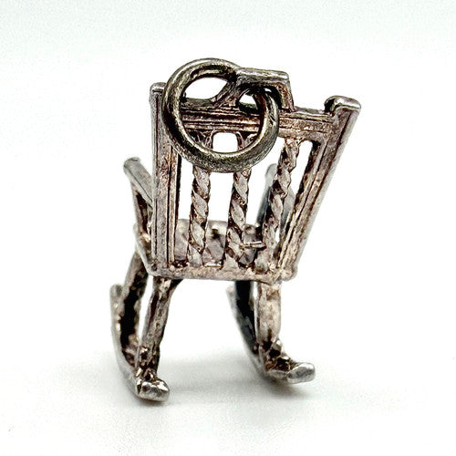 Vintage 925 Sterling Silver Rocking Chair Charm CA26-24
