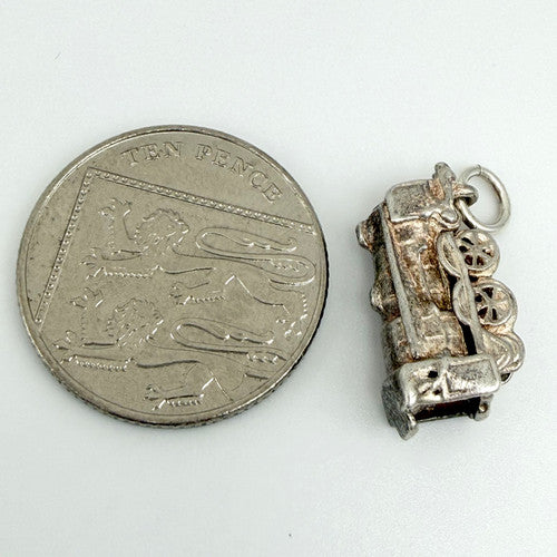 Vintage 925 Sterling Silver Steam Train Locomotive Charm CA28-2