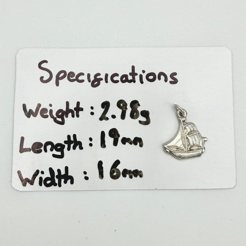 Vintage 925 Sterling Silver Boat Charm CA24-15