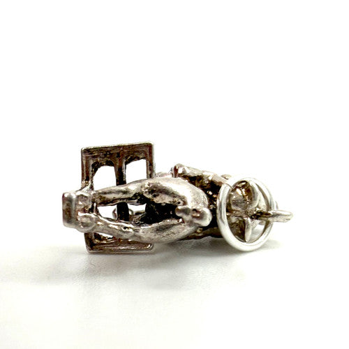 Vintage 925 Sterling Silver Horse Racing Jockey Charm CA27-16