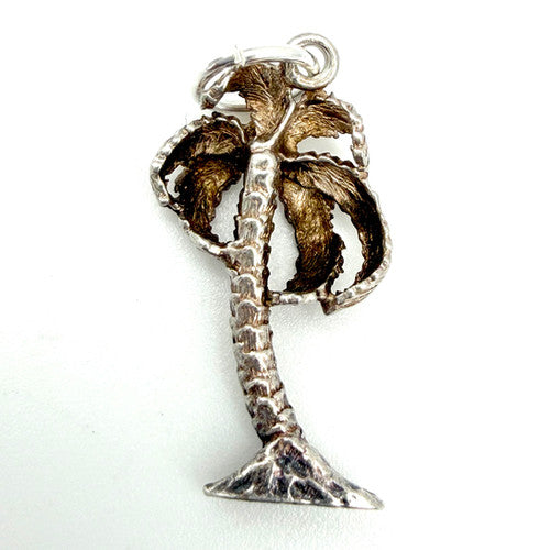 Vintage 925 Sterling Silver Palm Tree Charm CA27-1