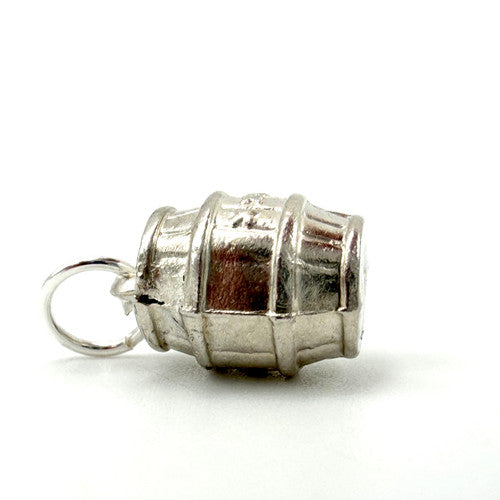 Vintage 925 Sterling Silver Barrel Charm CA27-48