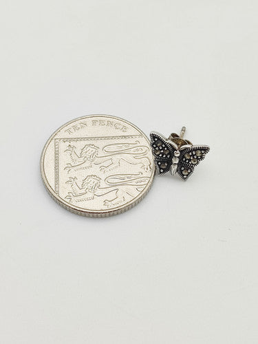 Vintage 925 Sterling Silver Butterfly Stud Earrings PAT25