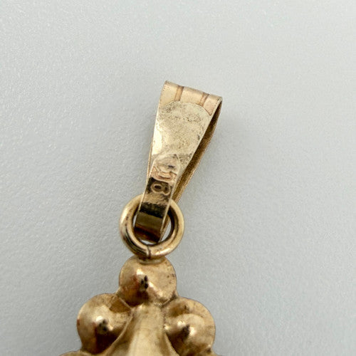 Vintage 9ct Yellow Gold CZ Pendant PG19