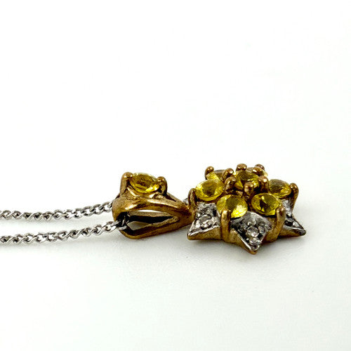 Vintage 9ct Yellow & White Gold Sapphire & Diamond Necklace PG78