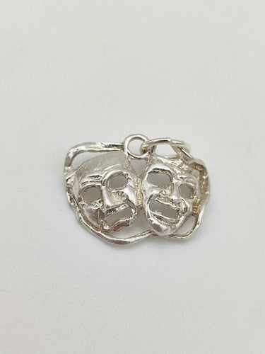 Vintage 925 Sterling Silver Tragedy Mask Charm CA17-32