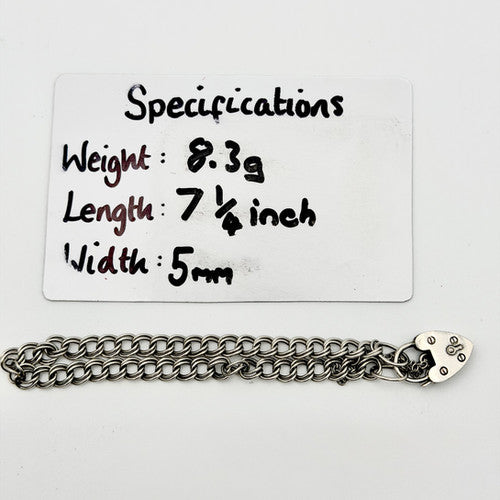 Vintage Solid 925 Sterling Silver Curb Bracelet Bracelet-51