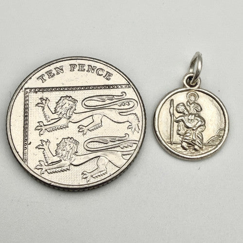 Vintage 925 Sterling Silver St Christopher Charm CA22-10