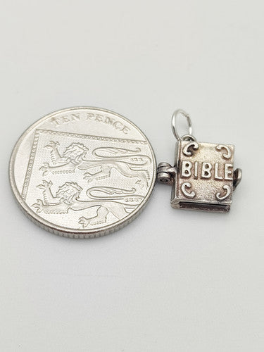 Vintage 925 Sterling Silver Bible Charm CA16-61