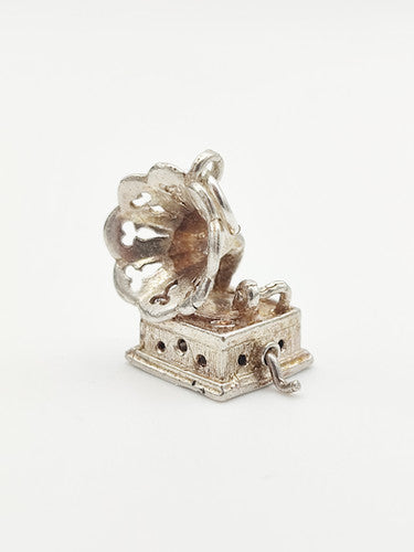 Vintage 925 Sterling Silver Grammophone Charm CA8-73