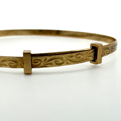 Vintage 9ct Yellow Gold Baby/Childs Bangle PG26