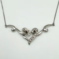 Vintage 9ct White Gold Heart Necklace PG70