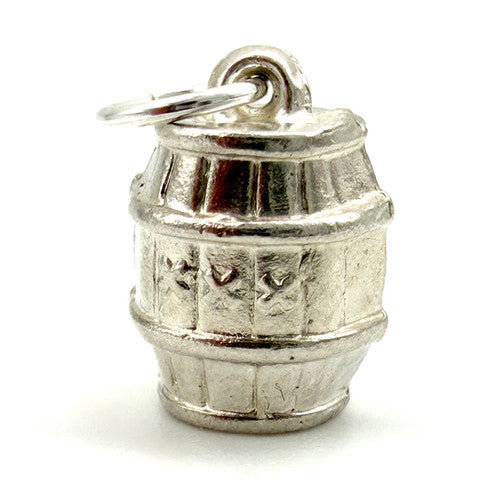 Vintage 925 Sterling Silver Barrel Charm CA27-48