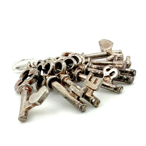 Vintage 925 Sterling Silver Lesley Keys Charm CA27-35