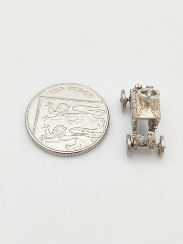 Vintage 925 Sterling Silver Carriage Charm CA14-47