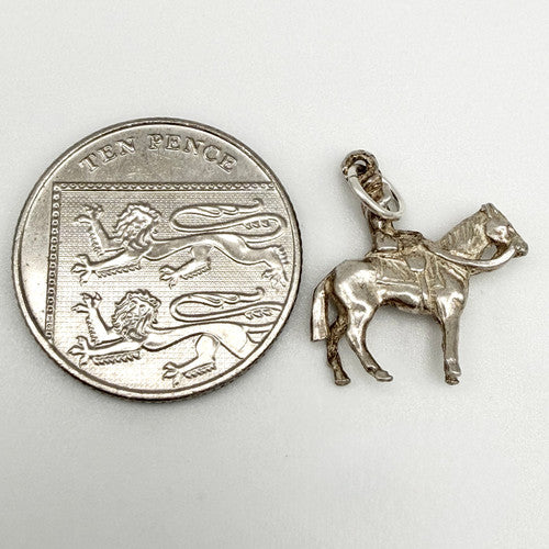 Vintage 925 Sterling Silver Queen Elizabeth Horseback Charm CA29-16