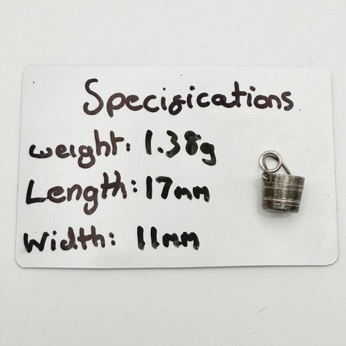 Vintage 925 Sterling Silver Bucket Charm CA20-74
