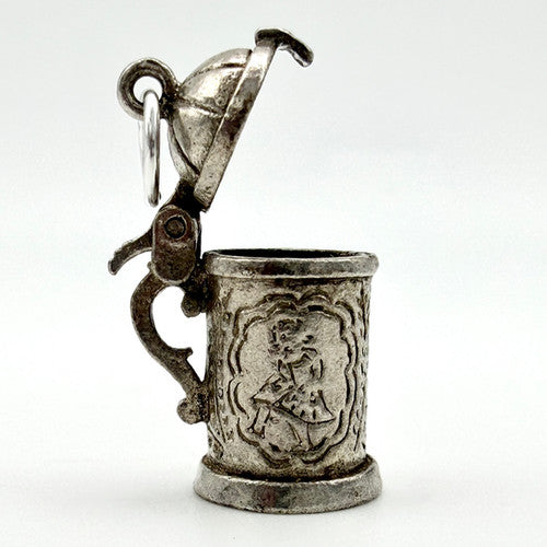 Vintage 925 Sterling Silver Opening Beer Tankard Charm CA29-21
