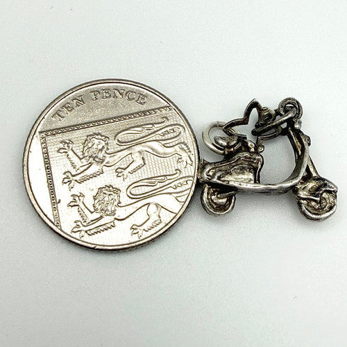 Vintage 925 Sterling Silver Moped Scooter Charm CA26-17