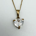 Vintage 9ct Yellow Gold CZ Necklace PG82