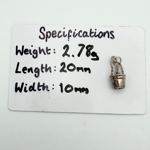 Vintage 925 Sterling Silver Champagne Bucket Charm CA19-71