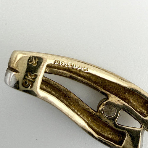 Vintage 9ct Yellow & White Gold Diamond Pendant PG10
