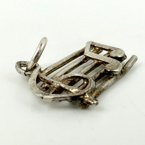 Vintage 925 Sterling Silver Music Notes Charm CA28-7