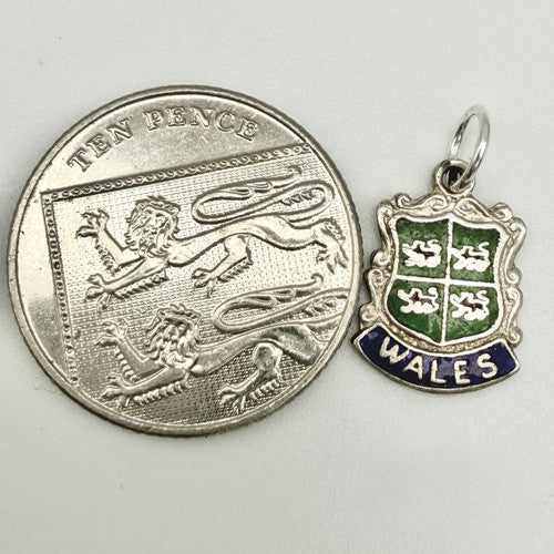 Vintage 925 Sterling Silver Wales Travel Charm CA25-37