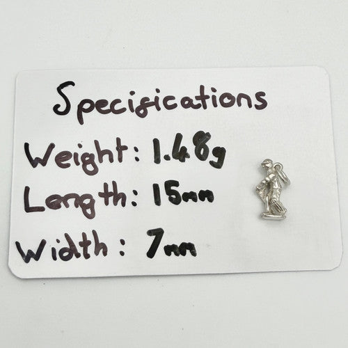 Vintage 925 Sterling Silver Cricket Batsman Charm CA22-69