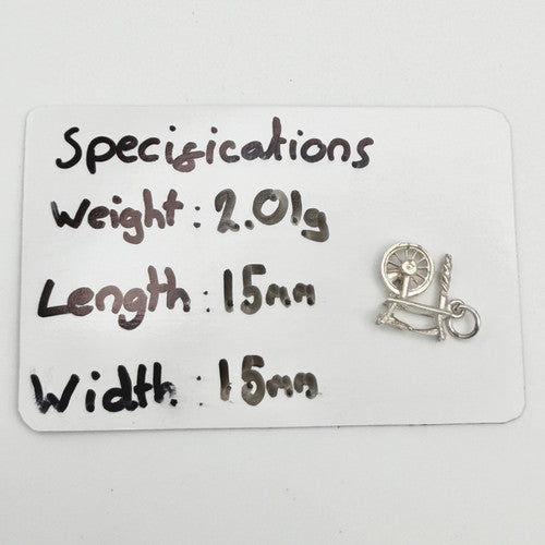 Vintage 925 Sterling Silver Spinning Wheel Charm CA24-44