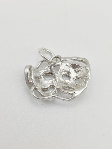 Vintage 925 Sterling Silver Tragedy Mask Charm CA17-32