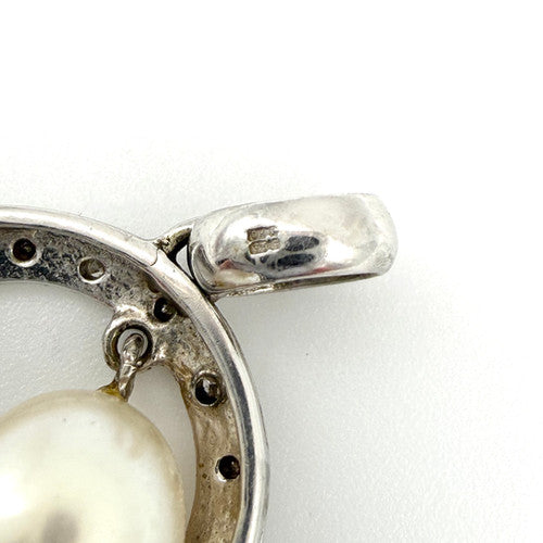 Vintage 9ct White Gold Pearl Pendant PG33