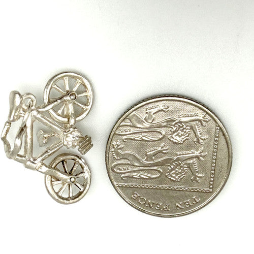Vintage 925 Sterling Silver Bicycle Charm CA27-44