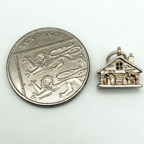 Vintage 925 Sterling Silver Dutch Weather House Charm CA26-14