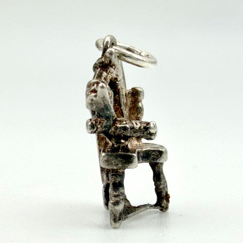 Vintage 925 Sterling Silver Spinning Wheel Charm CA28-17