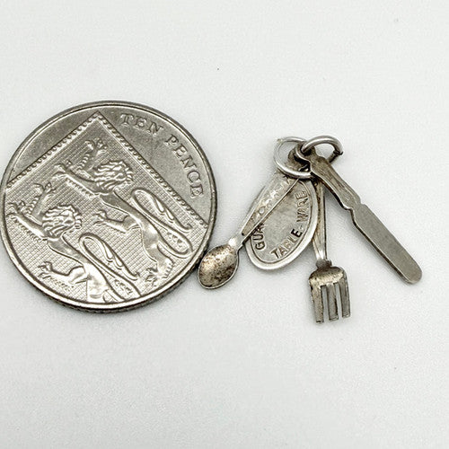 Vintage 925 Sterling Silver Cutlery Charm CA29-4