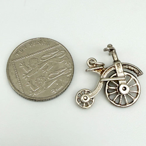 Vintage 925 Sterling Silver Penny Farthing Charm CA28-28