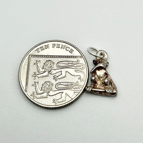 Vintage 925 Sterling Silver Speak No Evil Charm CA19-52