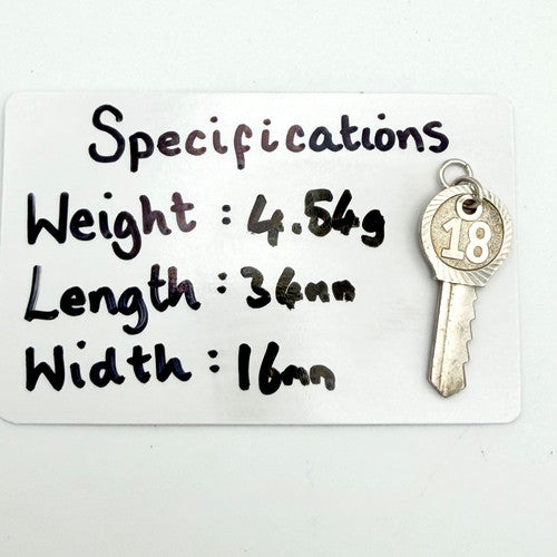 Vintage 925 Sterling Silver 18 Key Charm CA28-21