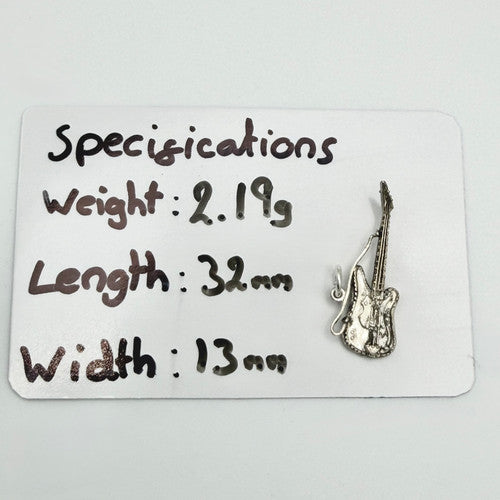 Vintage 925 Sterling Silver Guitar Charm CA24-65