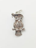 Vintage 925 Sterling Silver Owl Charm CA13-84