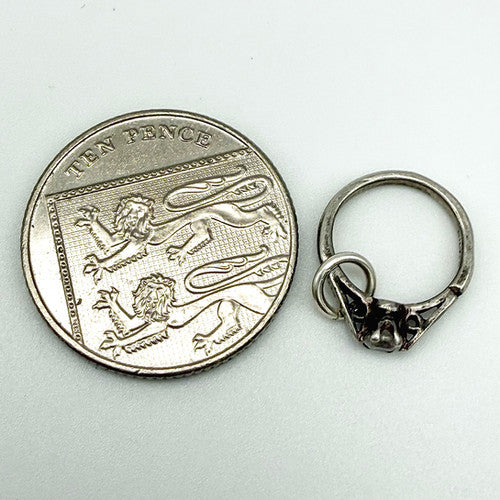 Vintage 925 Sterling Silver Solitaire Ring Charm CA16-12
