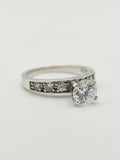 Vintage 925 Sterling Silver CZ Solitaire Ring PAT12