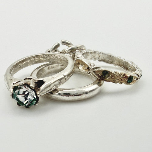 Vintage 925 Sterling Silver Rings Charm CA22-34