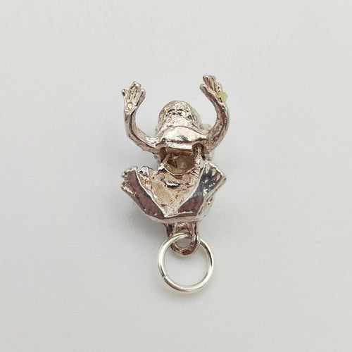 Vintage 925 Sterling Silver Frog Charm CA19-14